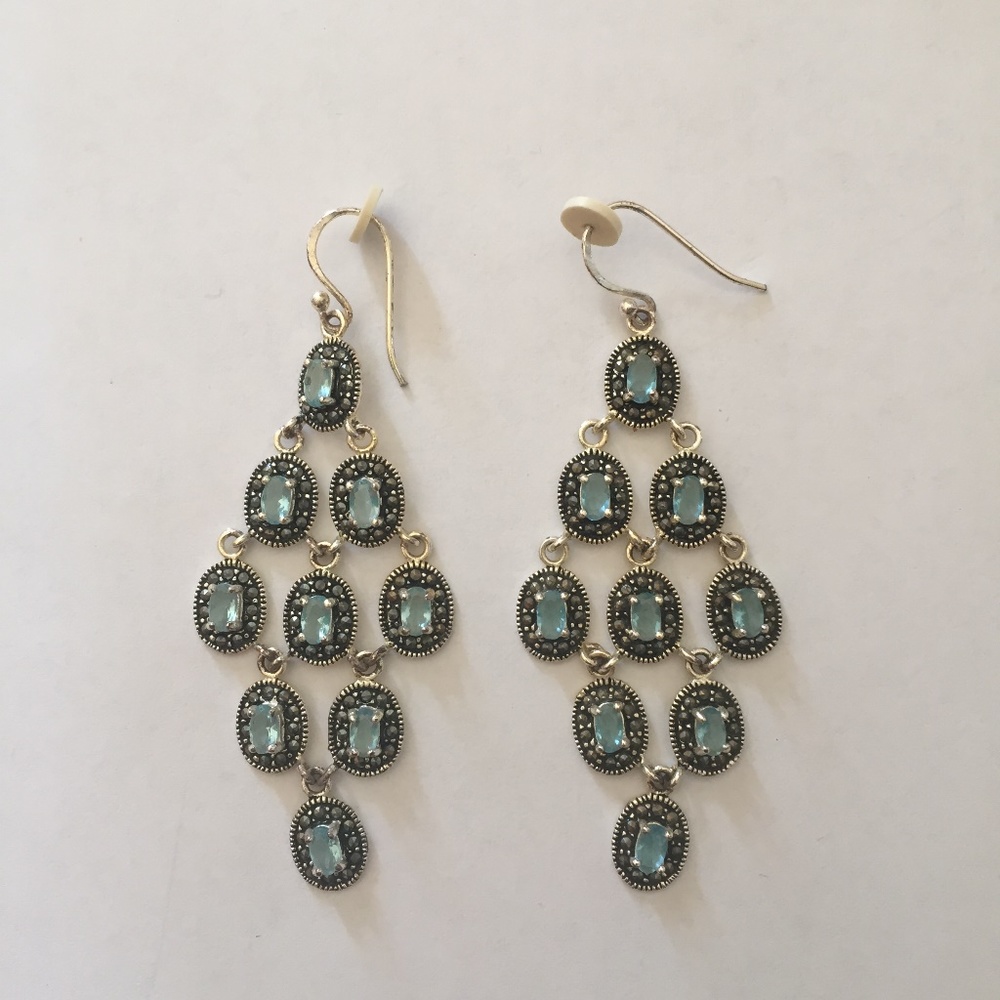 Blue chandelier earrings